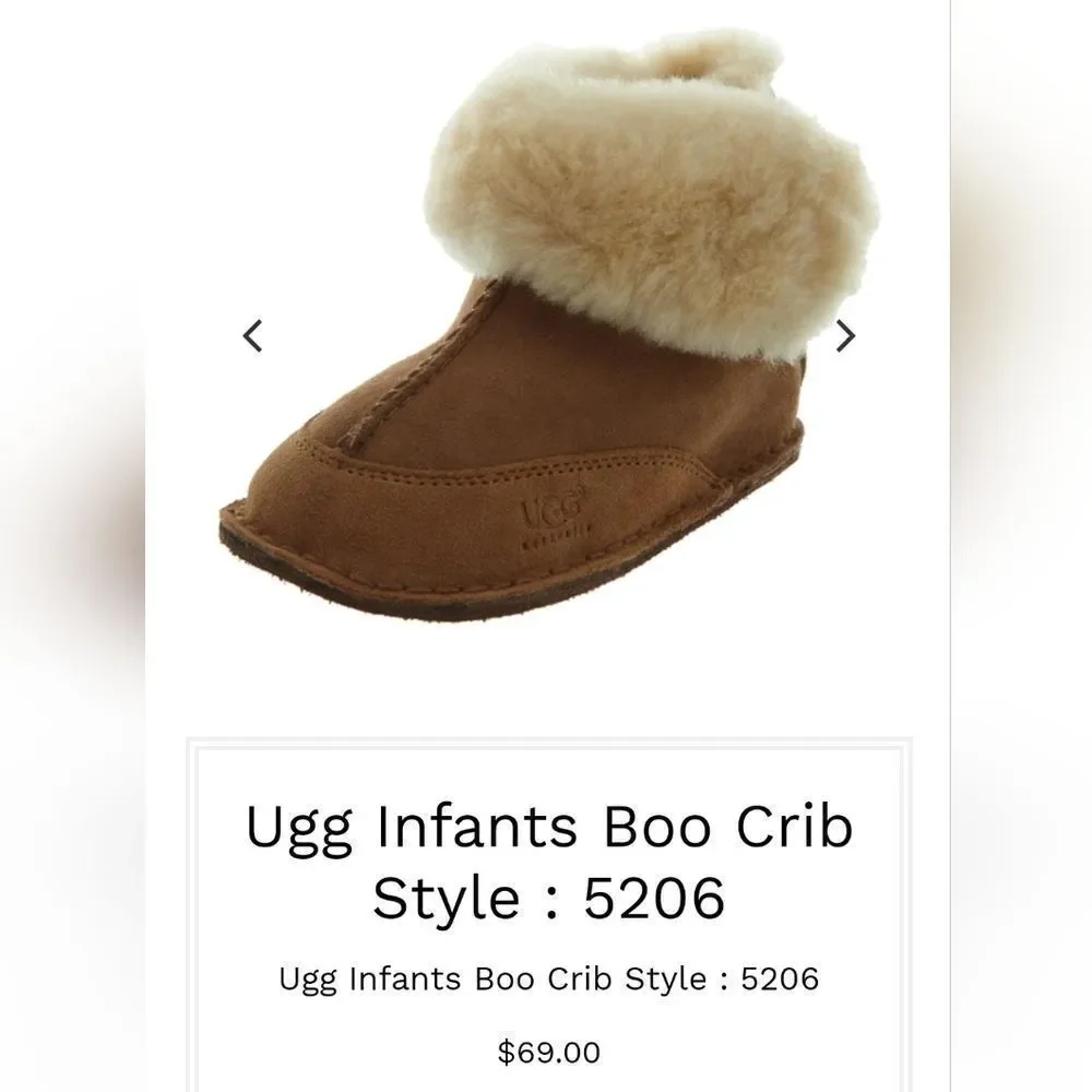Ugg Infants Boo Crib Fur Boots - Style 5206 - Size Small